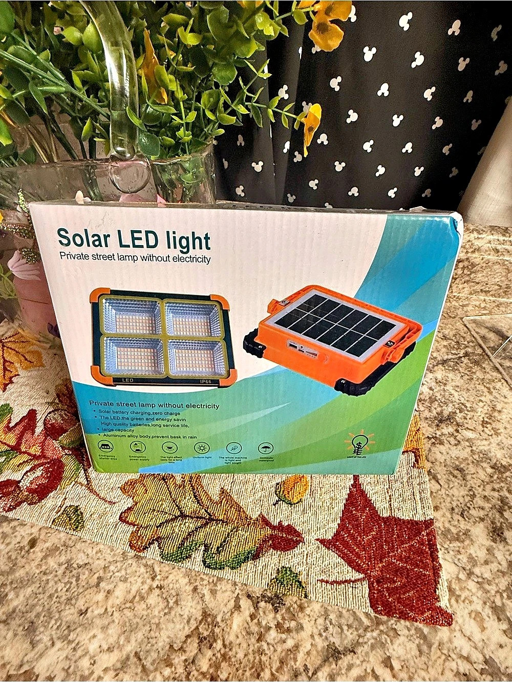 Solar LED Light Orange & Black